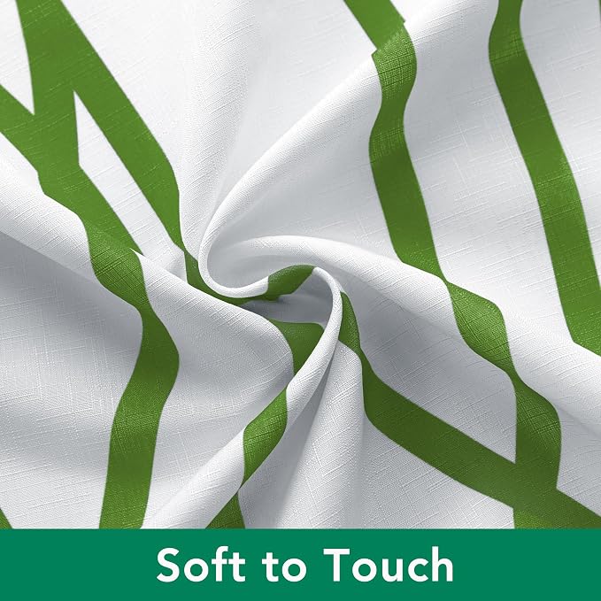 Biscaynebay Textured Fabric Shower Curtain 72x72 Inch, Sage Printed Striped Linen Modern Hotel Luxury Quality Cloth Bathroom Curtains Machine Washable