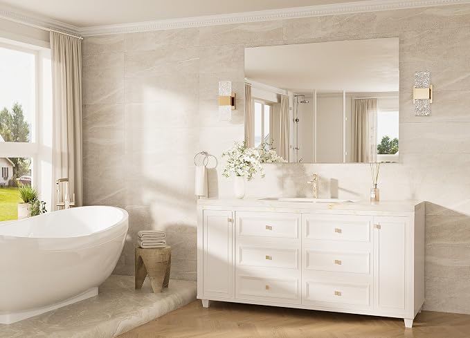 48x36 Frameless Bathroom Mirror, Vanity Bathroom Mirror for Wall Shatterproof Modern Rectangle Mirrors for Bedroom, Living Room, Entryway, Home Gym, Entryway