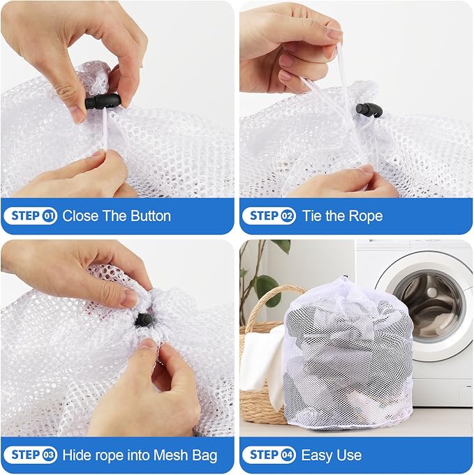 3 Pack XXL Mesh Laundry Bags for Delicates, Extra Large Laundry Wash Bags for Clothes,Bed Linen,Toys with Drawstring Closure Sturdy(3 XXLarge 28 x 26 Inches)