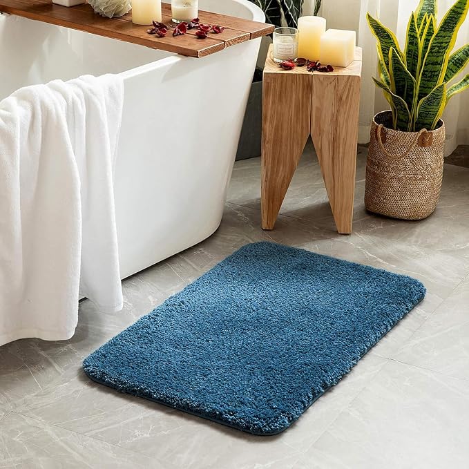 MIULEE Peacock Bathroom Rugs Soft Small Microfiber Bath Mat 16x24 Inch | Absorbent, Non Slip, Quick Dry, Fluffy Bath Rugs for Bathroom Floor Tub Showers, Machine Washable