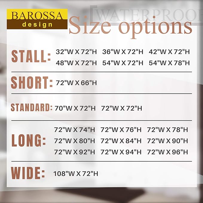 Barossa Design 72x84 Extra Long Fabric Shower Curtain or Liner White | Soft Microfiber Cloth, Waterproof, Hotel Quality, Machine Washable, 72W x 84H for Bathroom