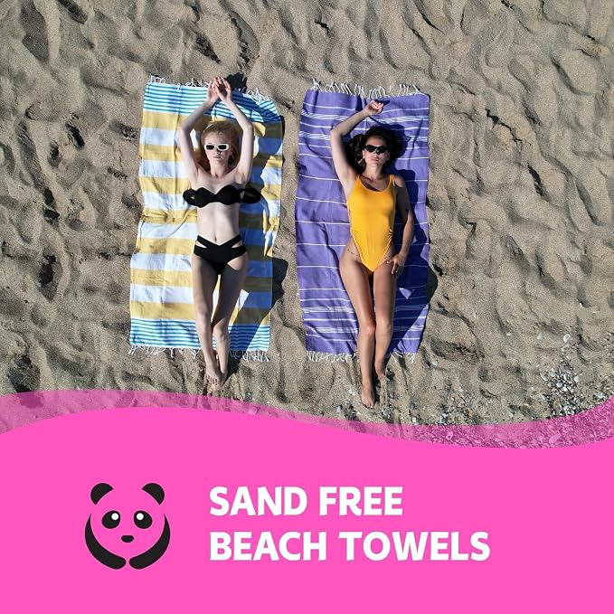 Turkish Beach Towels, Set of 12, Oversized 72"x40" - Pink | Soft Hammam Peshtemal, Sand Free, Quick-Dry, Absorbent Bath Towel | Lightweight & Compact for Travel, Pool, Gym, Spa