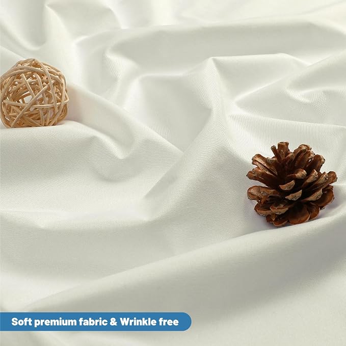 1 Pack Water-Repellent Fabric Shower Curtain Liner, 72x66 Cream | 100% polyester, 3 Magnets, Rustproof Grommets & Weighted Hem, quick-dry, machine washable, hotel quality for bathroom