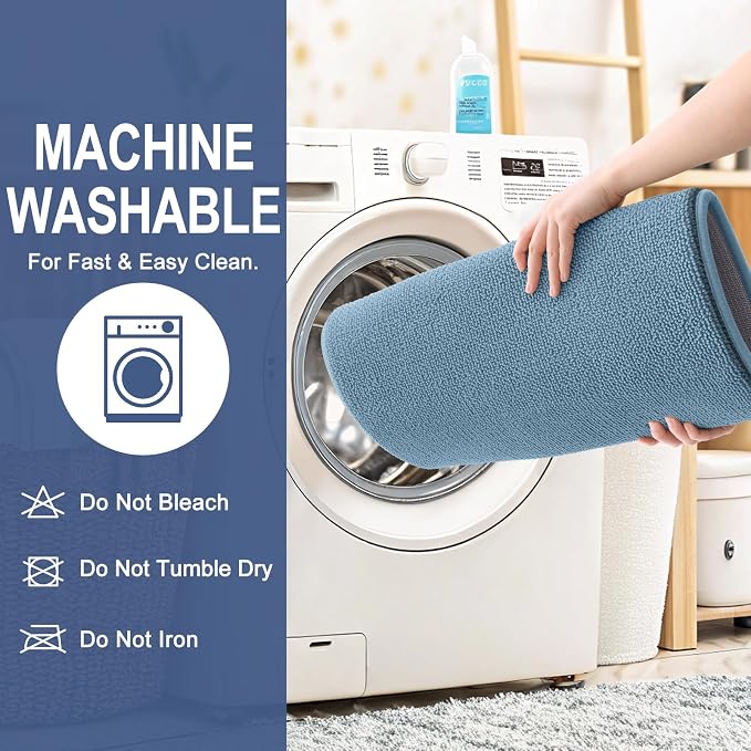 OLANLY Thick Memory Foam Bathroom Rugs 34x21, Absorbent Bath Mat, Airy Blue | Soft Quick Dry Bath Rugs, Non-Slip, Machine Washable Carpet for Bathroom Floor, Tub and Shower, Home Decor Accessories