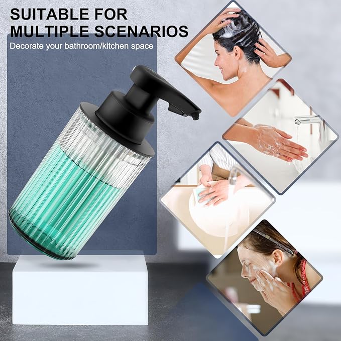 Automatic Soap Dispenser Liquid Touchless: 9oz Black Plastic - Rechargeable Electric Smart Auto Hand Soap Dispenser - Dish Bathroom Kitchen
