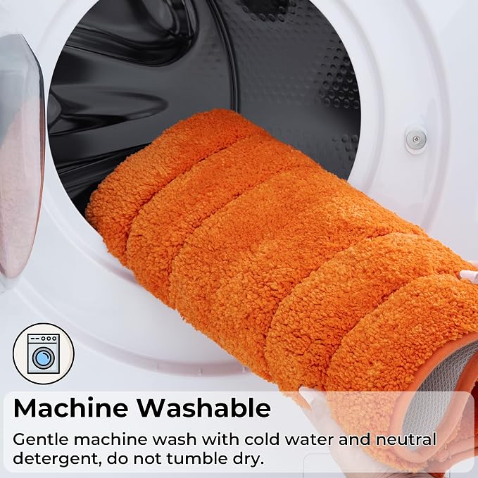 GRANNY SAYS Orange Bathroom Rug 16" x 24", Non-Slip Microfiber Bath Mat | Ultra-soft, with durable TPR backing for reliable grip, fast water absorption, machine washable for small bathroom spaces