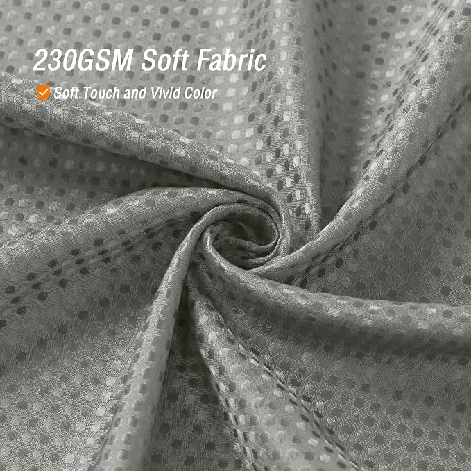 Long 230GSM Grey Shower Curtain, 72 x 78 | 230GSM Tall Fabric Shower Curtain for Bathroom, Water Repellent, Machine Washable