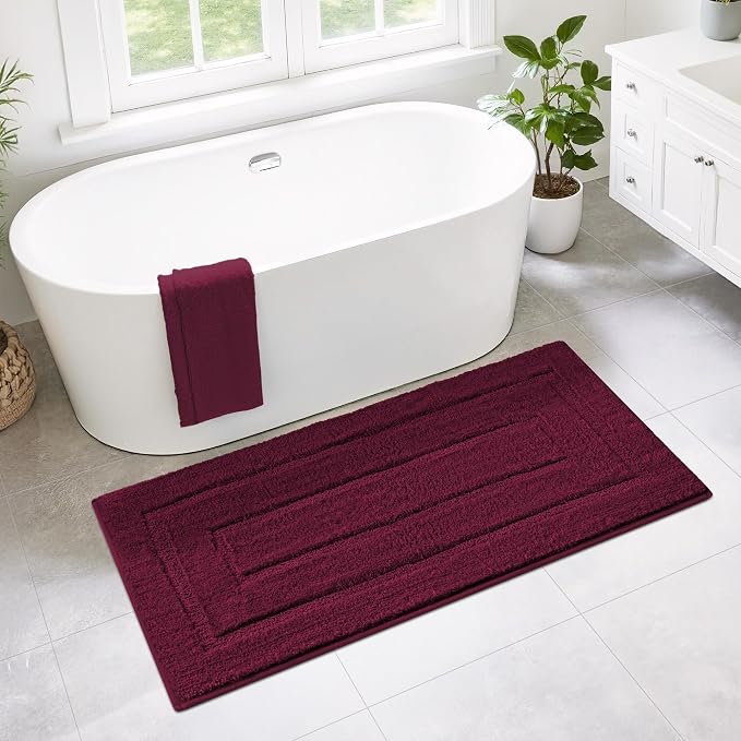 GRANNY SAYS Strawberry Red Bathroom Rug 24" x 48", Non-Slip Bath Mat | Ultra-soft, durable TPR backing for reliable grip, fast water absorption, machine washable for Vanity, Shower, Tub