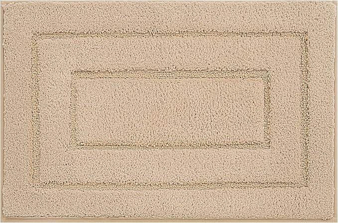 GRANNY SAYS Khaki Bathroom Rug 24" x 36", Non-Slip Microfiber Bath Mat | Ultra-soft, durable TPR backing for reliable grip, fast water absorption, machine washable for Vanity, Shower, Tub