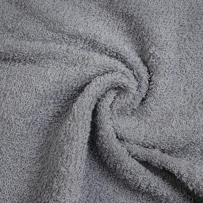 Basic Wash Cloths 12x12 Inches – Bulk Pack of 24 – Grey Color – Soft and Absorbent Multipurpose Cotton Washcloths for Bathroom, Spa, Gym, Salon, Hotel, and Everyday Use