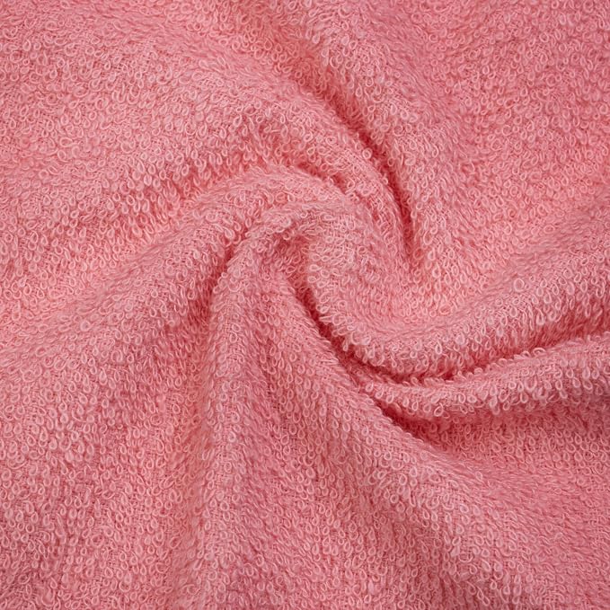 Basic Wash Cloths 12x12 Inches – Bulk Pack of 24 – Rose Pink Color – Soft and Absorbent Multipurpose Cotton Washcloths for Bathroom, Spa, Gym, Salon, Hotel, and Everyday Use