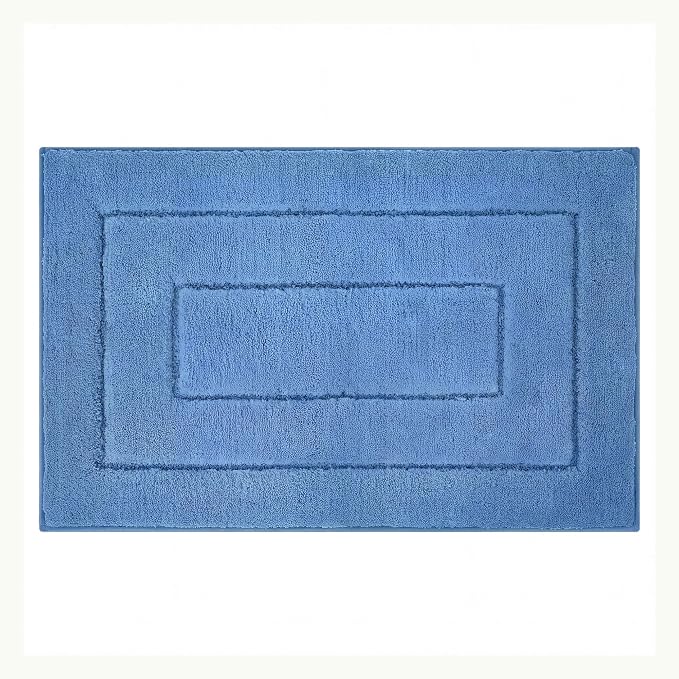 GRANNY SAYS Blue Bathroom Rug 20" x 32", Non-Slip Microfiber Bath Mat | Ultra-soft, durable TPR backing for reliable grip, fast water absorption, machine washable for Vanity, Shower, Tub