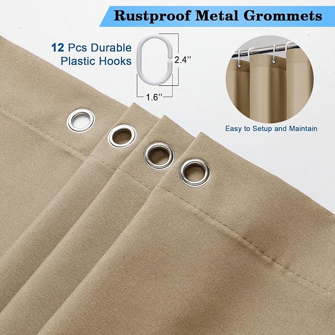 Zora 36 x 72 Inch Stall Fabric Shower Curtain - Soft & Texture Small Taupe Shower Curtain for Bathroom for Narrow Stall Size, Machine Washable Water Resistance, Hotel Style, Taupe