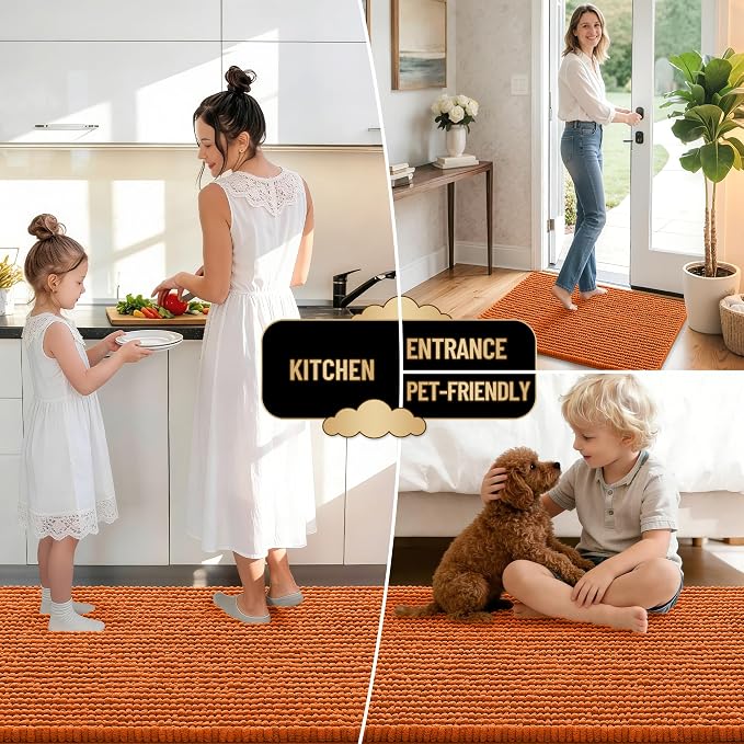 OLANLY Thick Chenille Bathroom Rugs 30x20, Soft Absorbent Bath Mat, Clay | Bath Rugs, Rubber Backing, Machine Wash Dry, Bath Mats for Bathroom Floor, Tub and Shower, Home Decor Accessories