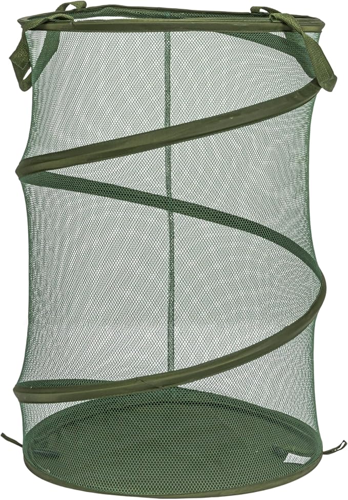 Household Essentials Pop-Up Mesh Laundry Hamper, Olive Green