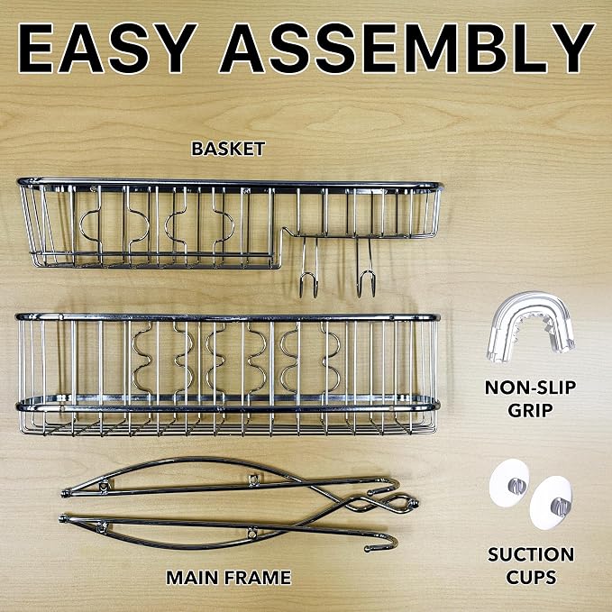 Simple Houseware Stainless Steel Hanging Shower Head Caddy Organizer | (26 x 16 x 5.5 inches)