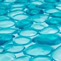 SlipX Solutions 38"x17" Pebble Non Slip Mat for Bath & Shower, Aqua | Foot Massaging Accupressure Bathtub Mat, River Rock Look, 188 Suction Cups, Machine Washable