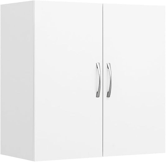 SoBuy Wall Cabinet, Over Toilet Storage Cabinet, Medicine Cabinet with Shelf, Multifunctional Wall Mount Cabinet for Laundry Room, Kitchen, Bathroom, White
