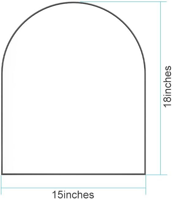 Arched Bathroom Mirror 15"x18", Black, Tempered Glass | arch bathroom mirror black wall mounted vanity tempered glass metal frame bedroom entryway living room