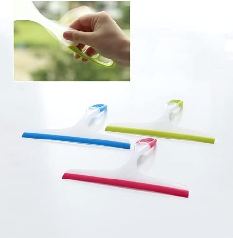 3pcs Silicone Shower Squeegee for Glass Doors & Tiles - Handheld Bathroom and Window Cleaner, Household Shower Squeegee for Tile Shower Walls