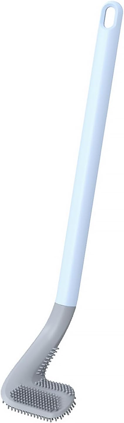 Golf Toilet Brush, Toilet Cleaning Brush, Flexible Bendable Silicone Long Handled Toilet Brush, 360° Deep Toilet Bowl Cleaning Brush,Quick Drying Toilet Brush for Bathroom with a Hook (Blue)