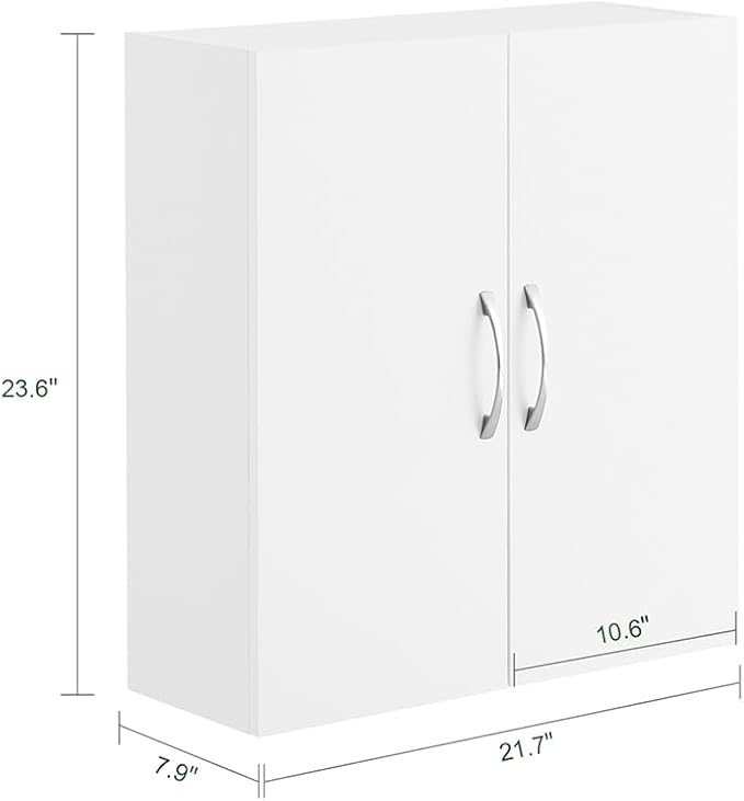 SoBuy Multifunctional Wall Mount Storage Cabinet, Wall Size, White | Wall Mount Over-Toilet Medicine Cabinet With Shelf, Multi-Purpose Storage For Kitchen Bathroom Laundry