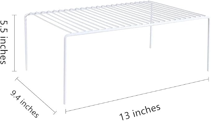 Cabinet Storage Shelf Rack Set of 6, Medium (13 x 9.4 inch) Rustproof Metal Wire Kitchen Cabinet Organizer and Storage, Cupboard Spice Shelf Rack for Plate, Dish, Counter & Pantry Organization
