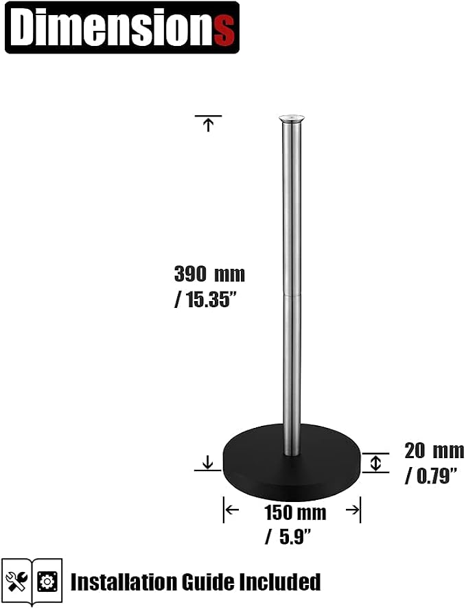 JQK Toilet Paper Storage Stand, 304 Stainless Steel Thicken 0.8mm Tissue Reserve Holder Dispenser for Bathroom, Brushed Steel, TPS180-BN