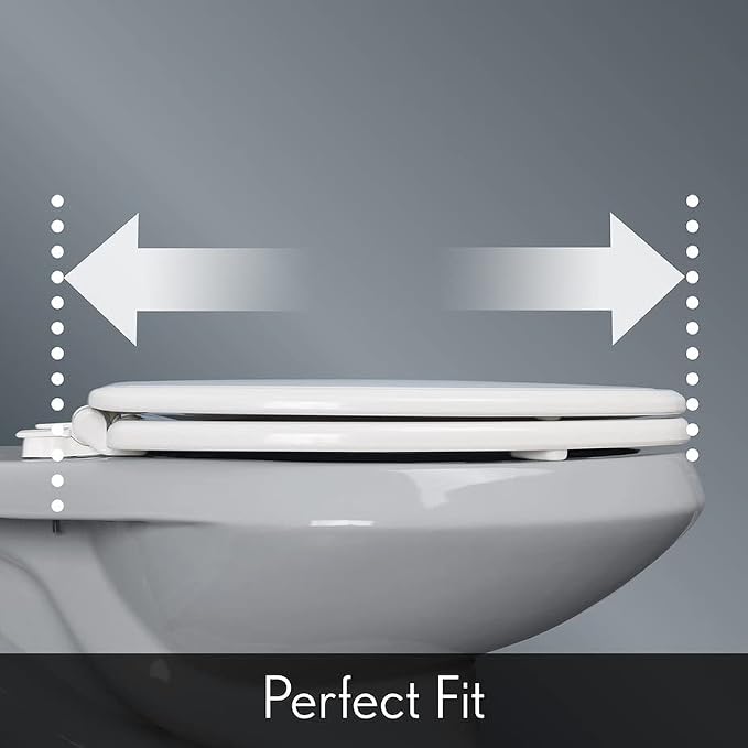 Mayfair Sculptured Shell Toilet Seat, Easy Clean Hinges with Durable Wood Seat, Made in USA, Round, White