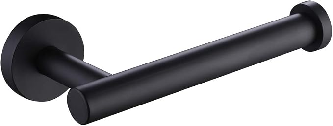 Toilet Paper Holder, 304 Stainless Steel, Matte Black | Right-Facing Open Arm, Quick Roll Replacement, Raised End Stop, Fits Regular, Large & Mega Rolls, Bathroom & Powder Room Use