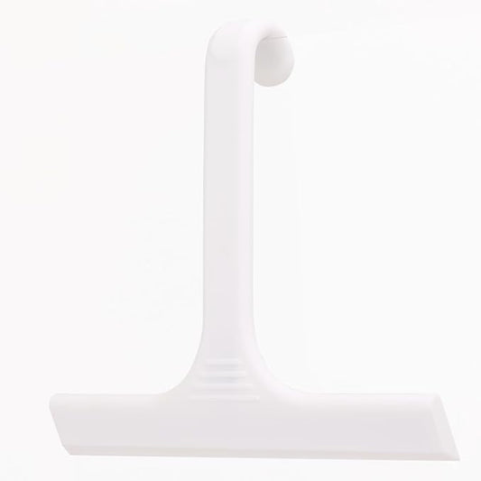 Silicone Shower Squeegee - All-in-One Design with Built-in Hook, 10 Inch Streak-Free Bathroom and car Cleaner for Glass Doors, Mirrors, Windows, Tiles White