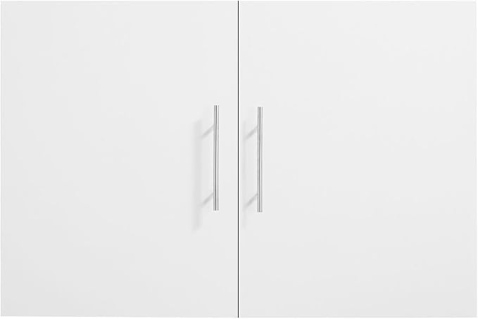 VEVOR Laundry Room Wall Cabinet, 2-Tier Wall Mounted Hanging Cabinet with Adjustable Shelf, 36 in Cupboard Storage with 2 Doors, for Kitchen, Bathroom, Laundry, 16 x 36 x 24 in (D x W x H), White