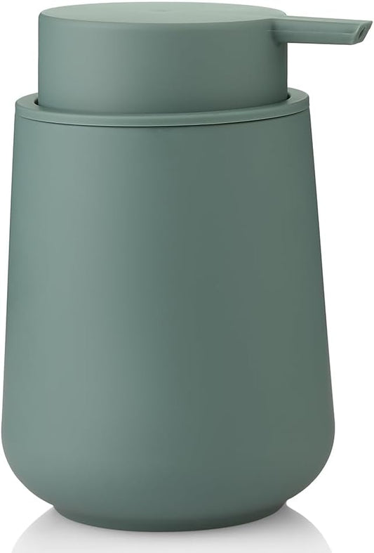 YAUKPH Sage Green Liquid Hand Soap Dispenser Plastic | 11 oz - Modern Minimalist Style for Bathroom & Kitchen Countertop Refillable