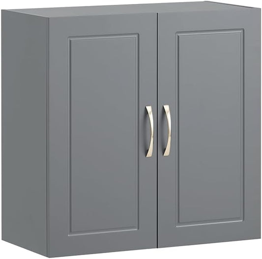 Haotian Wall Cabinet, Bathroom Storage, 23.6 x 11.8 x 23.6 in, MDF, Grey | Neutral Floating Wall Storage Cabinet With Adjustable Shelf, Versatile Bathroom Cabinet For Multi-Room Storage, FRG231-DG
