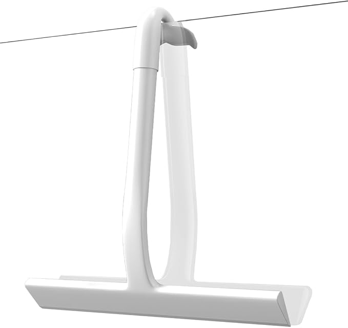 Shower Squeegee for Glass Doors, 8 in Silicone Bathroom Squeegee with Hook | Mutil-Purpose Glass Squeegee for Tile Shower Walls, Floors, Windows, Car Cleaning, No-Squeak & Streak Free Squeegee Tool
