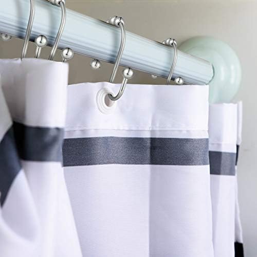 Hotop Shower Curtain Hooks Rings Rust Resistant Stainless Steel Hook Hangers for Bathroom Shower Curtain Kitchen Utensils Clothes Towels(24 Pieces)