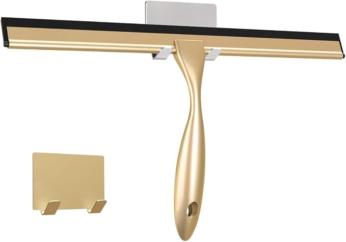Shower Squeegee for Doors & Windows, All-Purpose, Stainless Steel, 14 Inch, Golden | Stainless steel,Golden in color,All-purpose