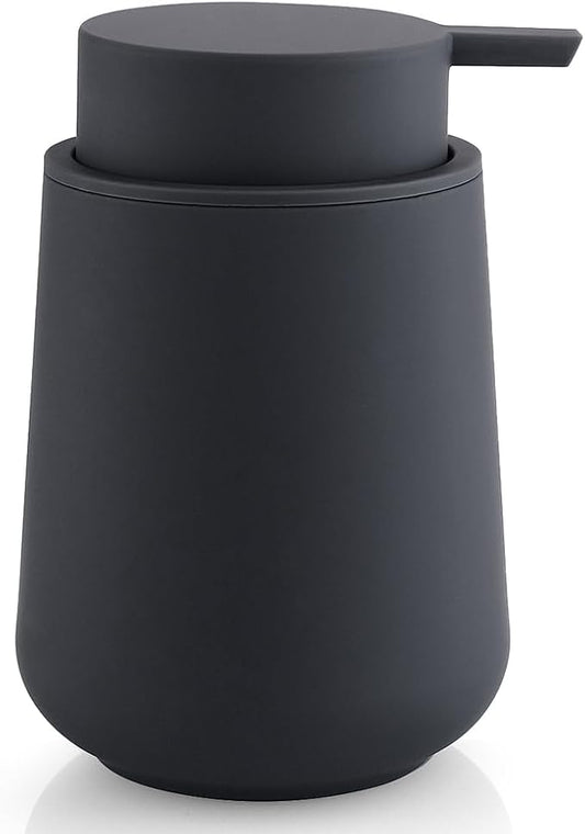 YAUKPH Matte Gray Liquid Hand Soap Dispenser Plastic | 11 oz - Modern Minimalist Style for Bathroom & Kitchen Countertop Refillable