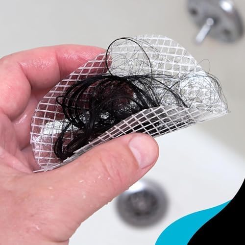 TubShroom 10 Pack Disposable Drain Cover - Hair Catcher Mesh Sticker Strainers for Shower Bathtub and Bathroom - Hair Catcher Sticker Drain Protector - 2 Month Supply