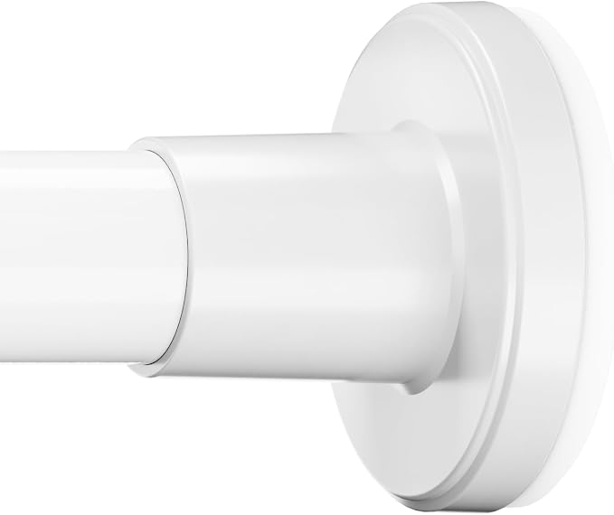 HYSEYY Heavy Duty Shower Curtain Rod,26-80inch Adjustable Tension Rod White | No Drilling Shower Rods for Bathroom, 1" Diameter Spring Tension Curtain Rod, Non Slip Rust Proof Curtain Rod for bathtubs