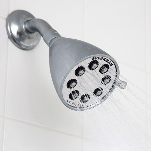 Speakman S-2251-MB Signature Icon Anystream High Pressure Adjustable Solid Brass Shower Head, 2.5 GPM, Matte Black