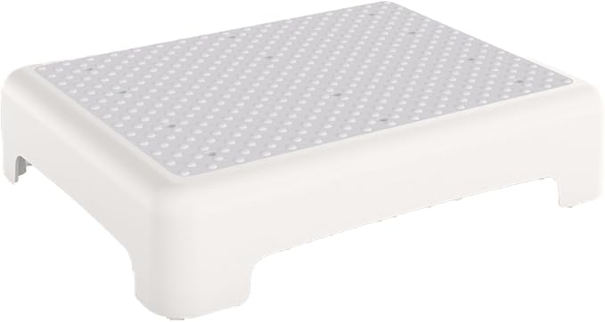 HBTower Mobility Step Stool for Adults & Seniors,Non-Slip Platform | Portable Riser, Safety Step for Car, Bedside, Office, Shower, Stairs, White
