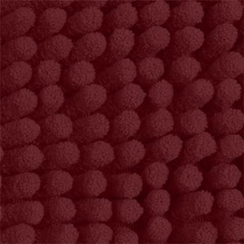 Ultra Soft Texture Chenille Plush Bath Rugs Floor Mats, Bath Rug Non Slip Microfiber Door Mat for Kitchen/Entryway/Living Room (30 x 20 inches, Burgundy)
