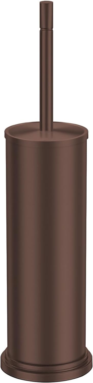 Stainless Steel Toilet Brush and Holder Set,Toilet Bowl Brush and Holder | Bronze Heavy Duty Toilet Brush for Bathroom with Long Handle,Removable Inner Bowl and Splash Protection,Deep Cleaning