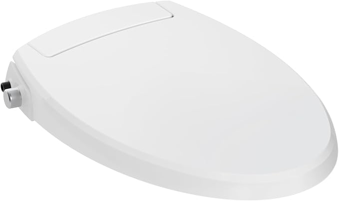 Clirass Bidet Seat Non-Electric Bidet Toilet Seat with Soft Close, Fit Elongated Toilet, Dual Nozzle Cold Water Bidet Attachment for Toilet Seat, Feminine & Rear Wash (Elongated)