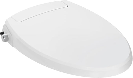 Clirass Bidet Seat Non-Electric Bidet Toilet Seat with Soft Close, Fit Elongated Toilet, Dual Nozzle Cold Water Bidet Attachment for Toilet Seat, Feminine & Rear Wash (Elongated)