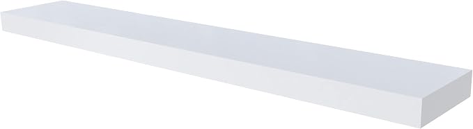 Ballucci Floating Shelf, 36" Hanging Shelf with Invisible Brackets, Wooden Floating Shelves for Walls, Book Shelf, Wall Shelves for Home Office, Bathroom, Living Room, 6 inch Deep, White