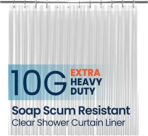 LiBa Shower Curtain PEVA 10G, 72x78 Inch Waterproof Clear | Heavy duty, waterproof plastic shower curtain, rust-proof grommets, weighted magnets, bathroom accessories