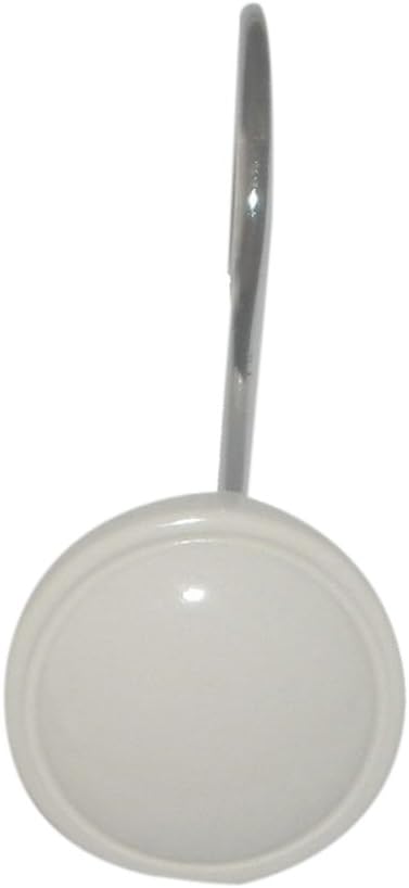 Color Rounds Ceramic Resin Shower Curtain Hook, Ivory