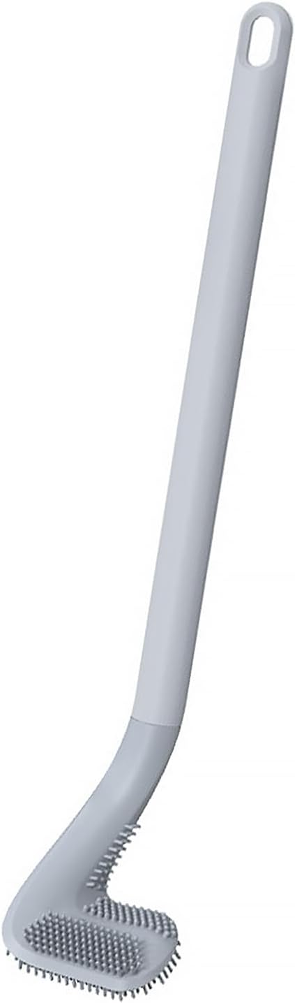 Golf Toilet Brush, Toilet Cleaning Brush, Flexible Bendable Silicone Long Handled Toilet Brush, 360° Deep Toilet Bowl Cleaning Brush,Quick Drying Toilet Brush for Bathroom with a Hook (Gray)